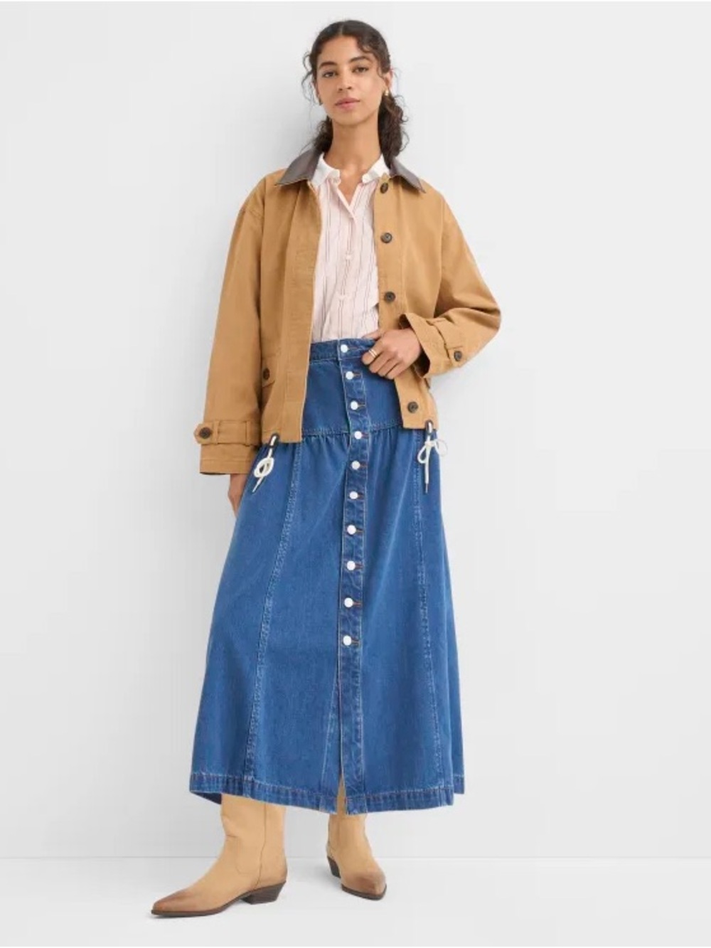 NWT LOFT Denim Maxi Skirt
